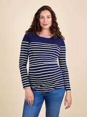 أزرق - Jojo Maman Bébé Long Sleeve Nursing Top - صورة 1 من 5