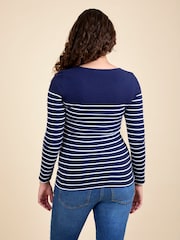 أزرق - Jojo Maman Bébé Long Sleeve Nursing Top - صورة 3 من 5