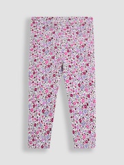 Lila - JoJo Maman Bébé 2-Pack Classic Floral Leggings - Bild 3 von 5