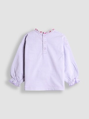 JoJo Maman Bébé Blue Drop Shoulder Stripe Top - Image 2 of 3