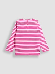 JoJo Maman Bébé Pink Appliqué Stripe Top - Image 2 of 3