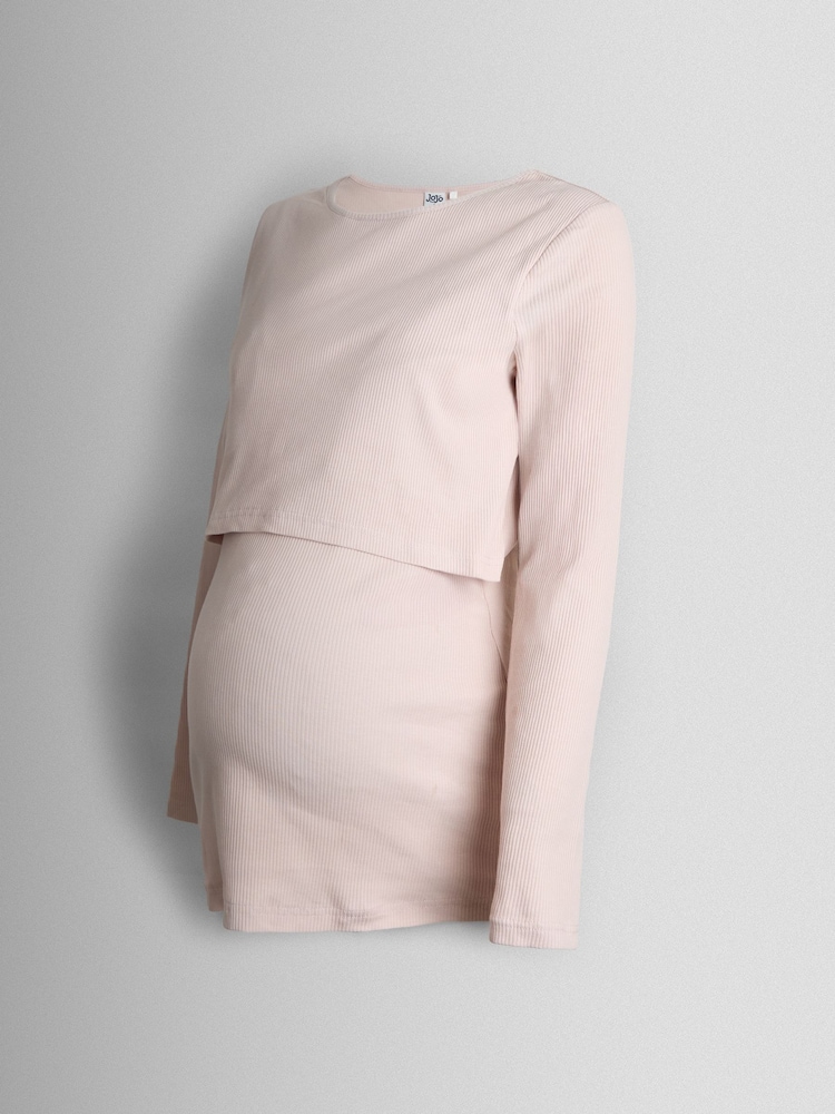JoJo Maman Bébé Pink 2-Pack Ribbed Maternity & Nursing Top - Image 15 of 15 JoJo Maman Bébé Pink 2-Pack Ribbed Maternity & Nursing Top - Image 15 of 15