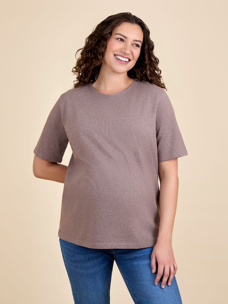 JoJo Maman Bébé Brown Oversized Boyfriend Maternity T-Shirt - Image 1 of 4