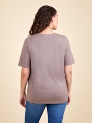 JoJo Maman Bébé Brown Oversized Boyfriend Maternity T-Shirt - Image 3 of 4