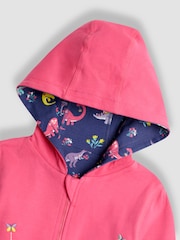 JoJo Maman Bébé Pink Light Appliqué Reversible Hoodie - Image 6 of 9