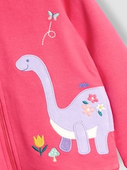 JoJo Maman Bébé Pink Light Appliqué Reversible Hoodie - Image 8 of 9