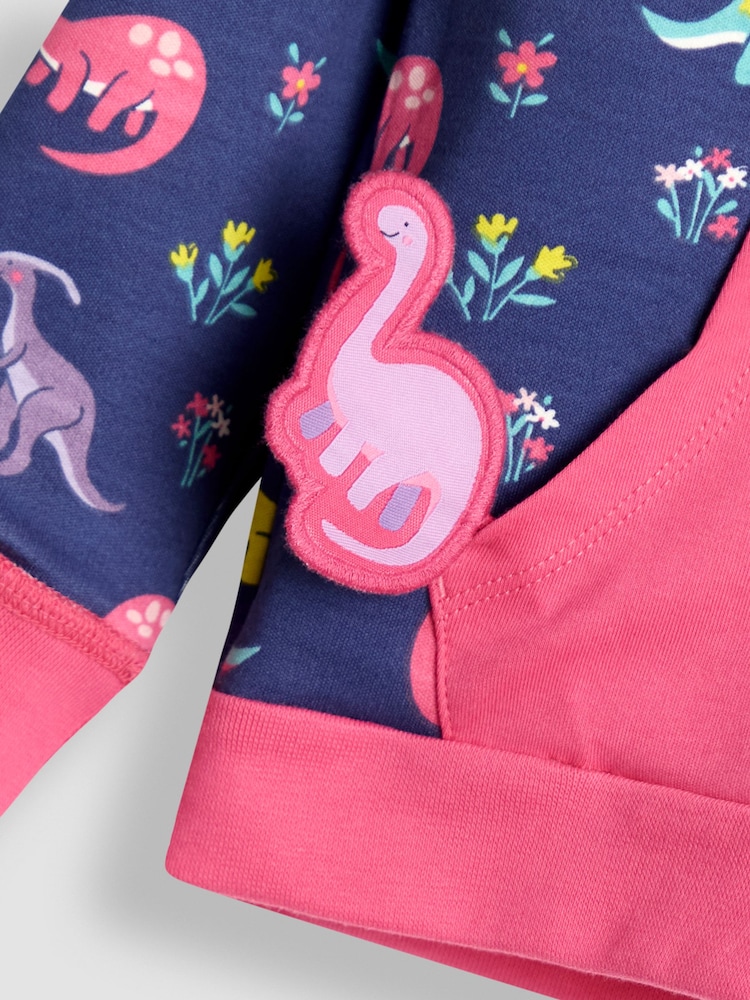 JoJo Maman Bébé Pink Light Appliqué Reversible Hoodie - Image 9 of 9