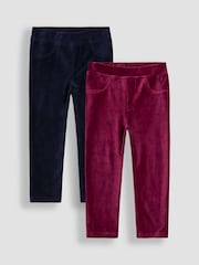 JoJo Maman Bébé Blue 2-Pack Jersey Cord Jeggings - Image 1 of 5