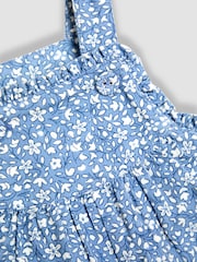 Jojo Maman Bébé Blue Printed Dungarees - Image 3 of 3
