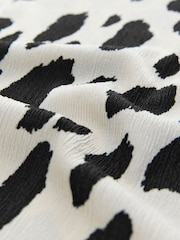 Cow Print Flutter Sleeve Textured Smart Top - Image 6 of 7