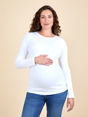 JoJo Maman Bébé Grey 2 Pack Ribbed Maternity Tops - Image 1 of 8