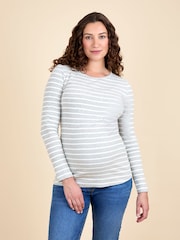 JoJo Maman Bébé Grey 2 Pack Ribbed Maternity Tops - Image 2 of 8