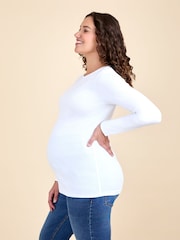 JoJo Maman Bébé Grey 2 Pack Ribbed Maternity Tops - Image 3 of 8