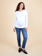 JoJo Maman Bébé Grey 2 Pack Ribbed Maternity Tops - Image 7 of 8