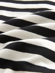 Black/Ecru White Stripe Heavyweight Short Sleeve Crew Neck T-Shirt - Image 4 of 4