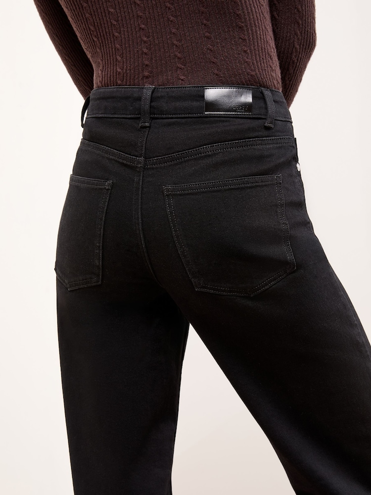 Lipsy Black Petite Mid Rise Wide Leg Jeans - Image 2 of 5