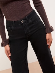 Lipsy Black Petite Mid Rise Wide Leg Jeans - Image 4 of 5