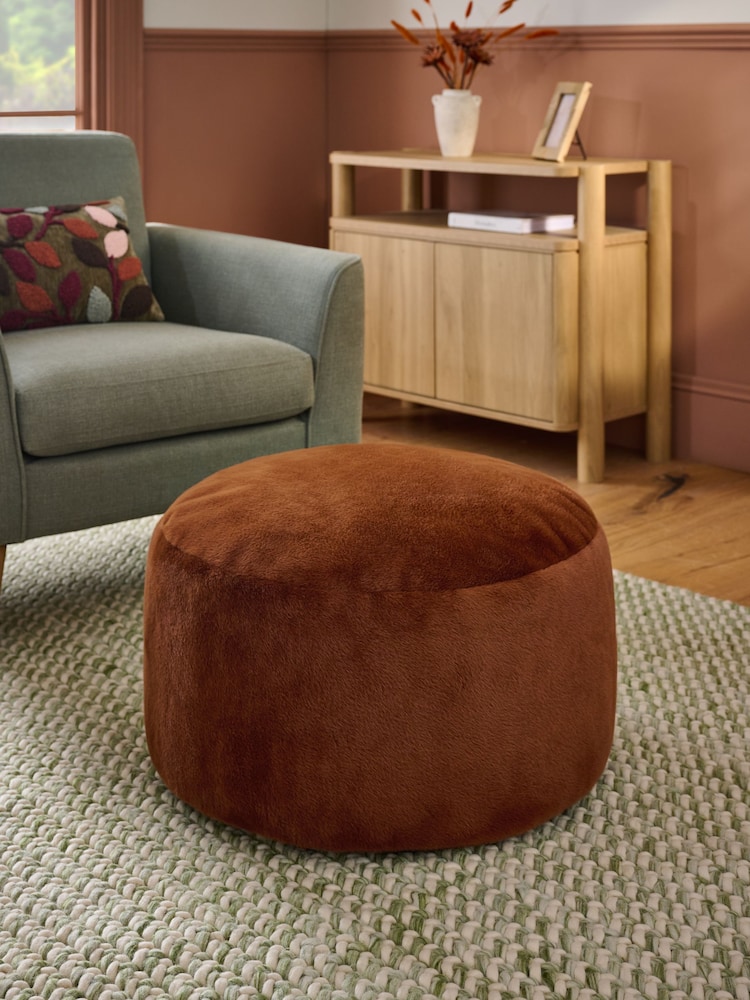 Orange Faux Drum Footstool - Image 1 of 5
