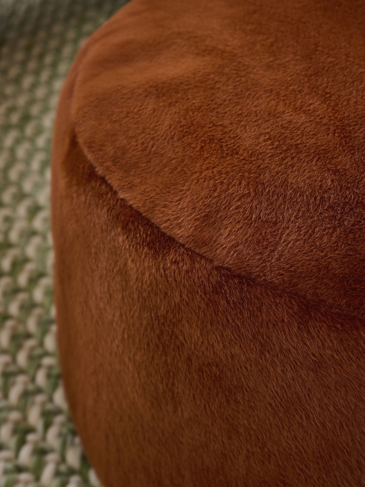 Orange Faux Drum Footstool - Image 2 of 5
