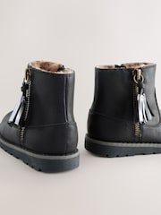 Black Wide Fit (G) Chelsea Zip Tassel Ankle Boots - Image 5 of 5