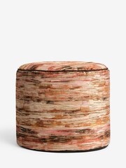 Orange Haze Cut Velvet Stripe Pouffe - Image 2 of 4