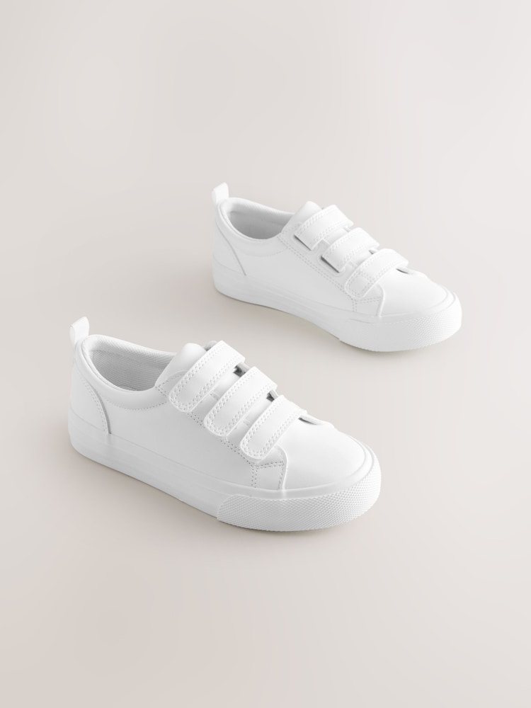 White Standard Fit (F) Touch Fastening Smart Casual Trainers - Image 1 of 5