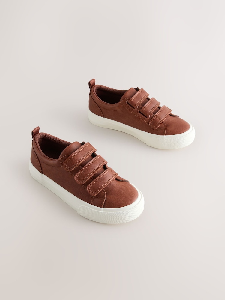 Tan Brown Standard Fit (F) Touch Fastening Smart Casual Trainers - Image 1 of 5
