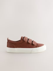 Tan Brown Standard Fit (F) Touch Fastening Smart Casual Trainers - Image 2 of 5