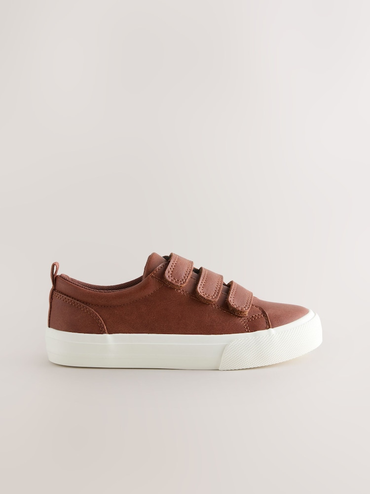 Tan Brown Standard Fit (F) Touch Fastening Smart Casual Trainers - Image 2 of 5