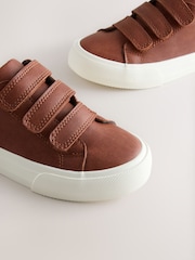 Tan Brown Standard Fit (F) Touch Fastening Smart Casual Trainers - Image 4 of 5