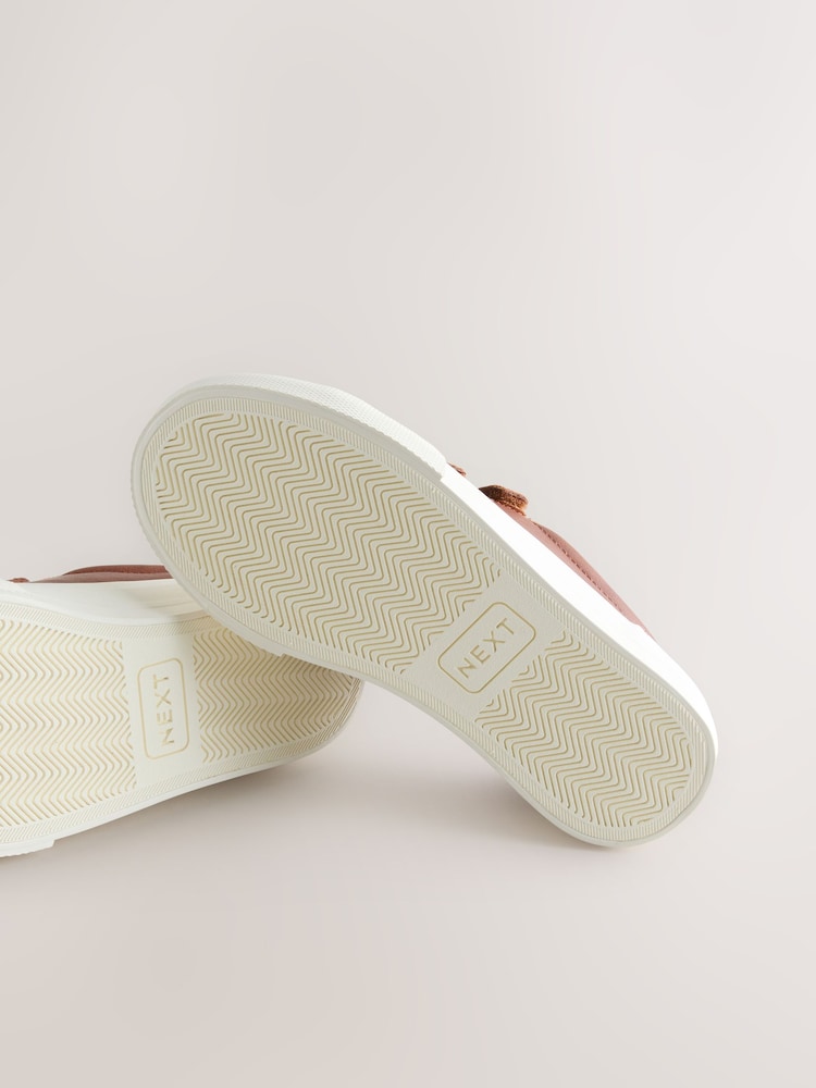 Tan Brown Wide Fit (G) Touch Fastening Smart Casual Trainers - Image 5 of 5