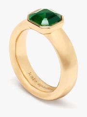 kate spade new york Gold Tone Keep Sparkling Asscher Green Ring - Image 2 of 3