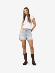 NOISY MAY Grey High Waist Denim Shorts - Image 1 of 5