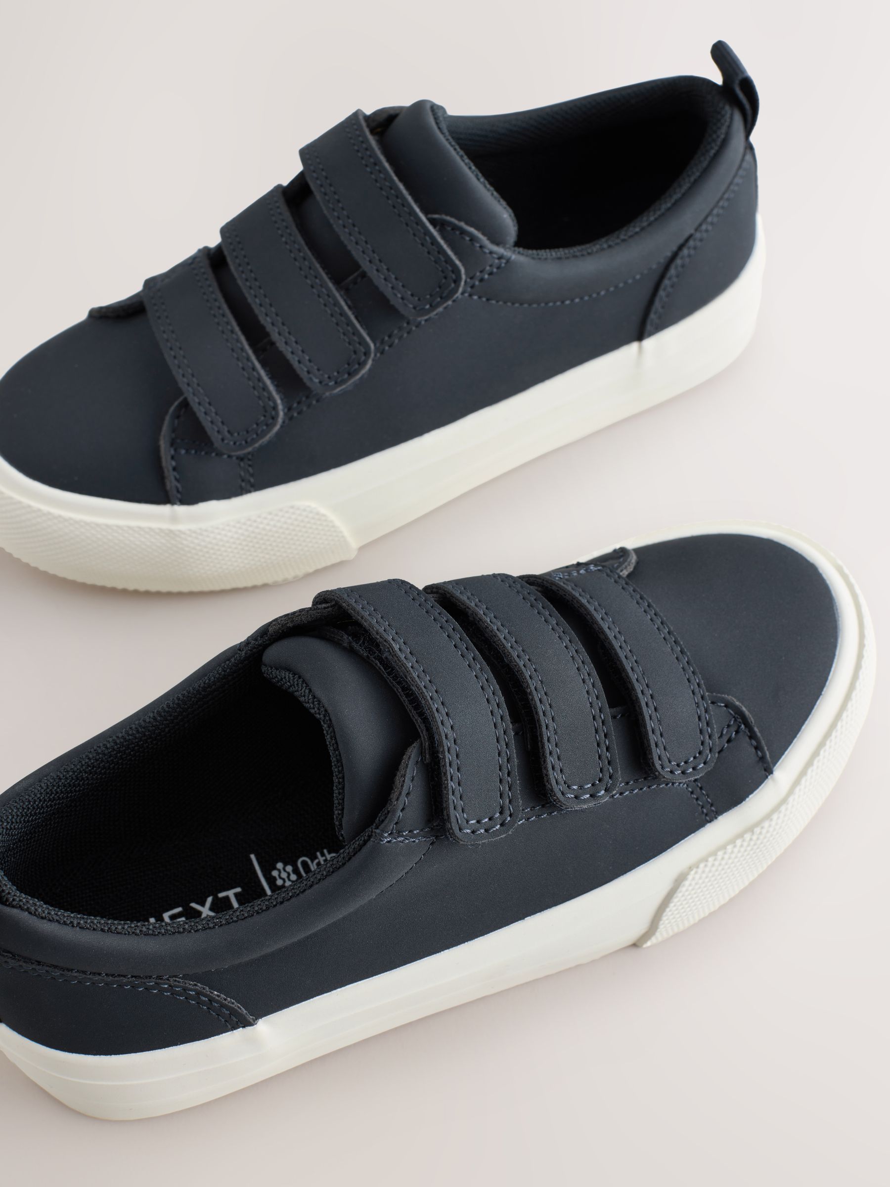 Buy Navy Blue Wide Fit (G) Touch Fastening Smart Trainers from