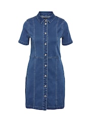 NOISY MAY Short Sleeve Denim Shirt Dress - Imagen 3 de 4