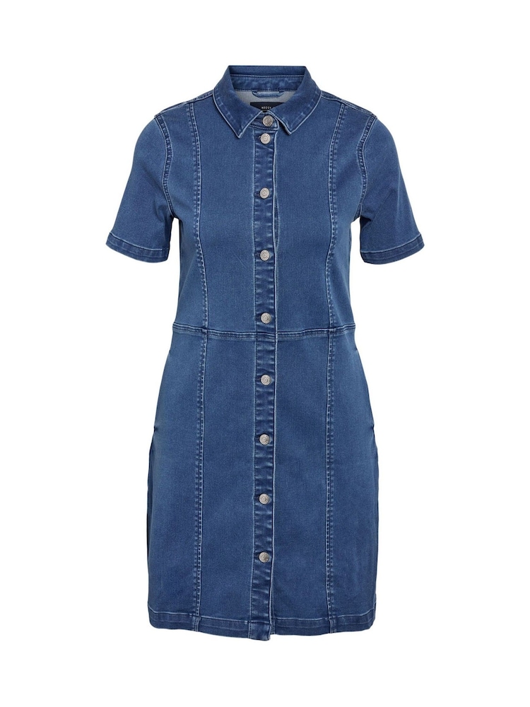 blue new look dress Vintage 1956 Christian Dior Couture Blue Floral Silk Portrait Collar New  Look Dress main image 0