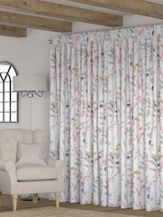 Cream/Pink/Green Isla Floral Made to Measure Curtains - Image 2 of 9
