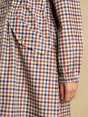 Joules Holkham Gingham Waterproof Packable Raincoat With Hood - Image 11 of 14