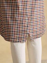 Joules Holkham Gingham Waterproof Packable Raincoat With Hood - Image 12 of 14