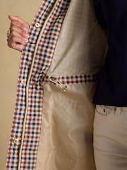 Joules Holkham Gingham Waterproof Packable Raincoat With Hood - Image 13 of 14