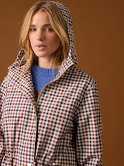 Joules Holkham Gingham Waterproof Packable Raincoat With Hood - Image 2 of 14