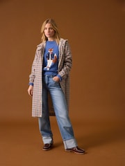 Joules Holkham Gingham Waterproof Packable Raincoat With Hood - Image 3 of 14