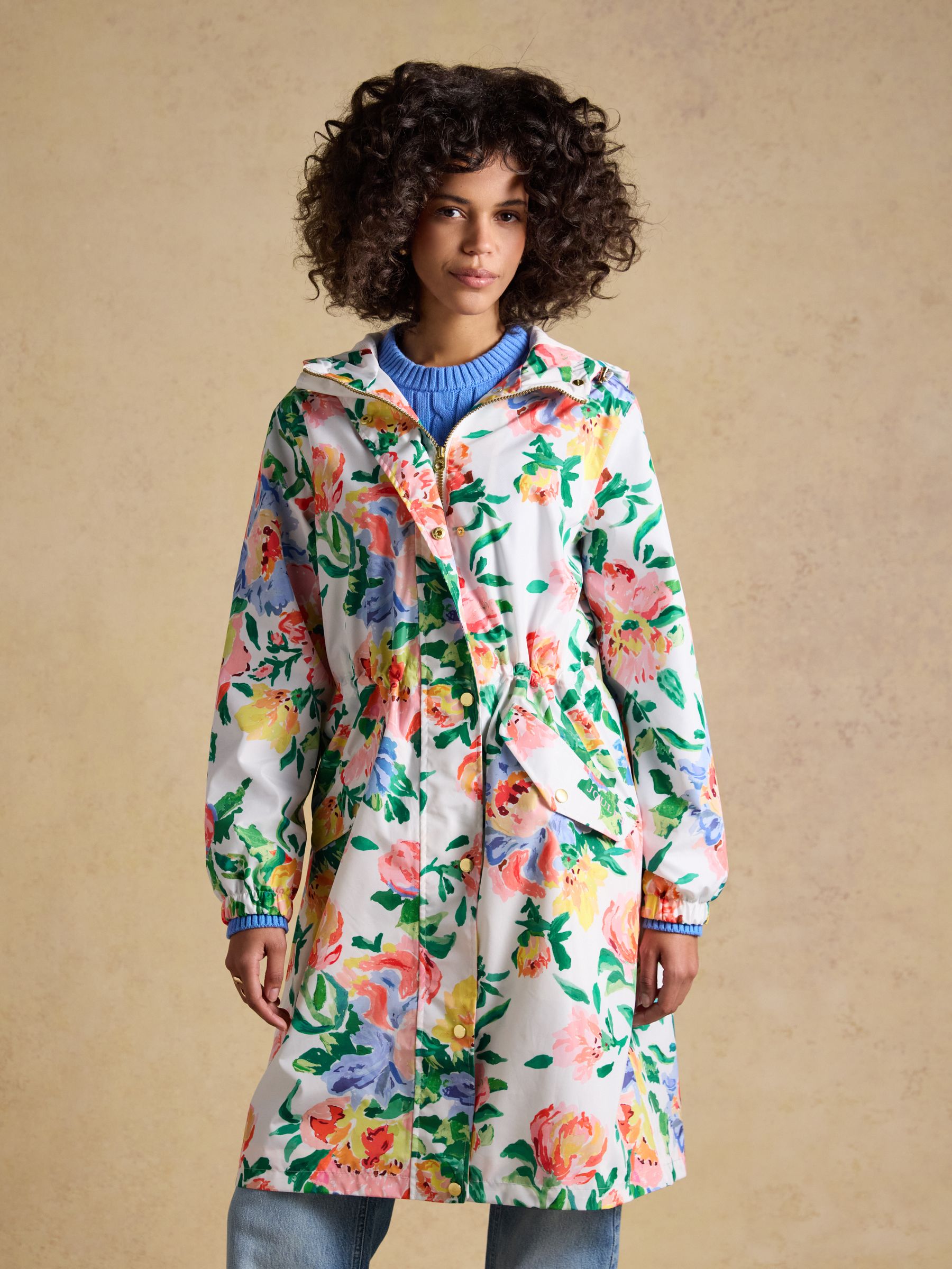 Buy Joules Holkham Artist Floral Waterproof Packable Raincoat With