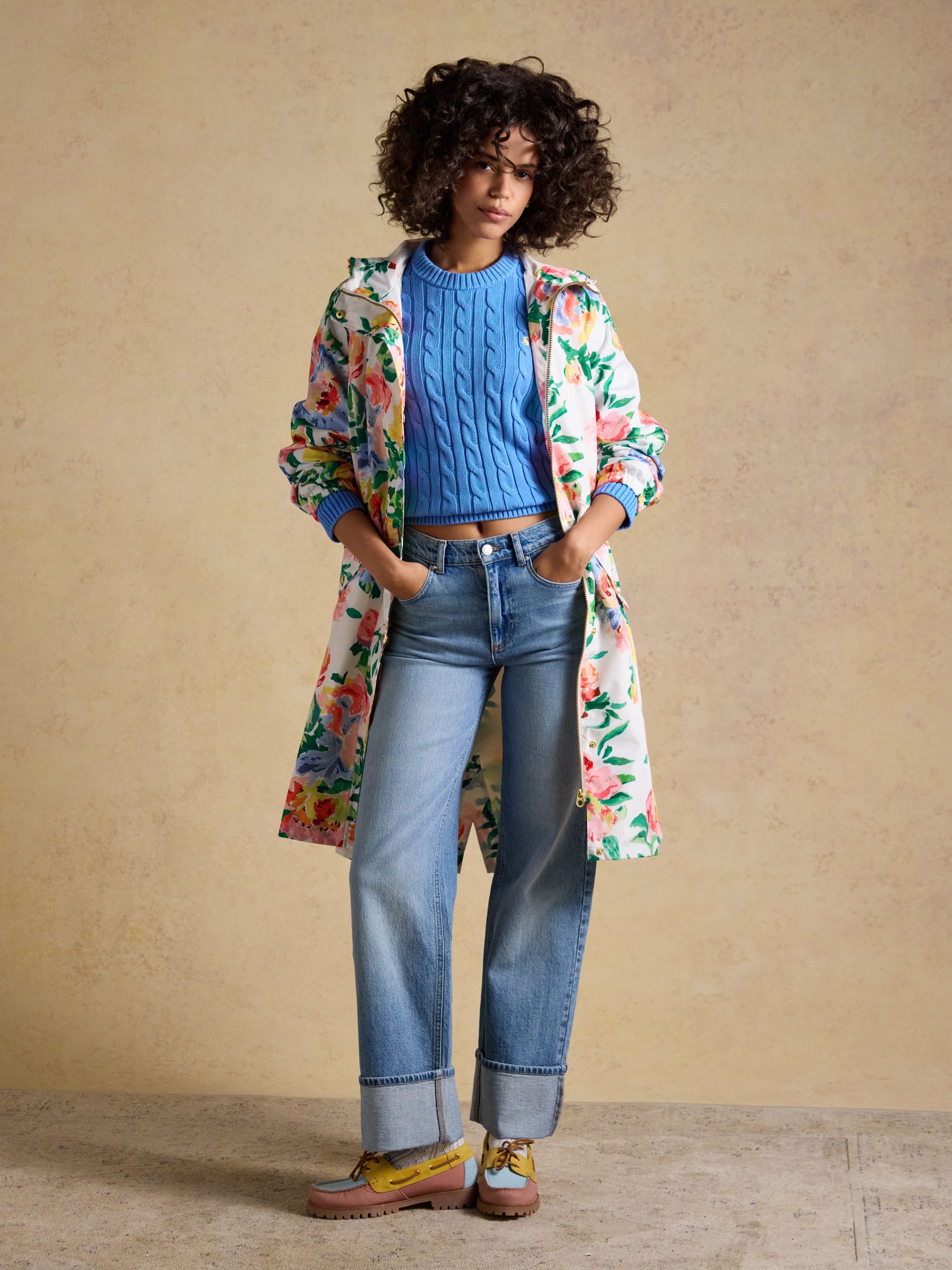 Buy Joules Holkham Artist Floral Waterproof Packable Raincoat With
