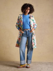 Joules Holkham Floral Waterproof Packable Raincoat With Hood - Image 3 of 12