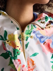 Joules Holkham Floral Waterproof Packable Raincoat With Hood - Image 4 of 12