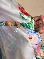 Joules Holkham Floral Waterproof Packable Raincoat With Hood - Image 9 of 12