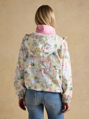 Blanc imprimé côtier - Imperméable Joules Rainly pliable avec capuche - Image 4 de 14