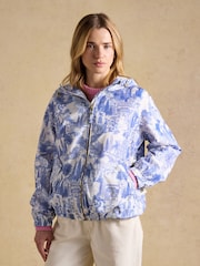 Cream & Blå - Joules Rainly vandtæt, pakkevenlig regnfrakke med hætte - Billede 1 af 13