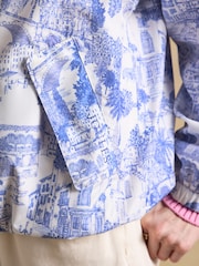 Cream & Blå - Joules Rainly vandtæt, pakkevenlig regnfrakke med hætte - Billede 10 af 13